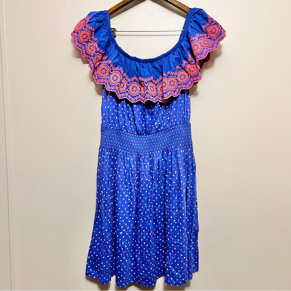 Lilly Pulitzer Vibrant Blue Dress with Pink Accents